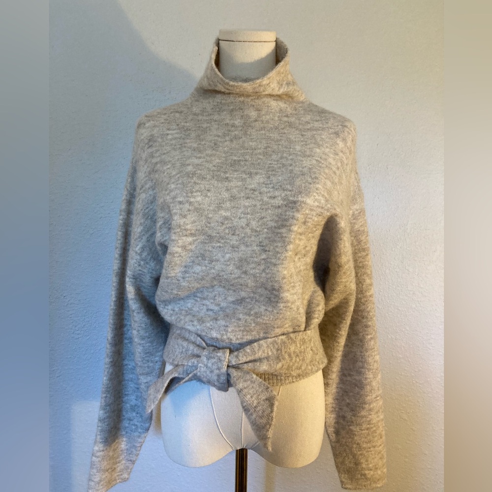 Wilfred Lorin Mock Neck Sweater with Tie Size Small